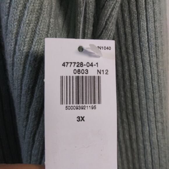 Old Navy Fitted Cropped Square-Neck Rib-Knit Sweater Silver Sage Size 3X - Picture 7 of 10